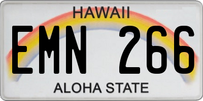 HI license plate EMN266