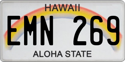 HI license plate EMN269