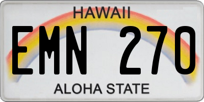 HI license plate EMN270