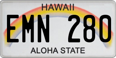 HI license plate EMN280