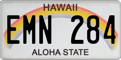 HI license plate EMN284