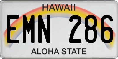 HI license plate EMN286