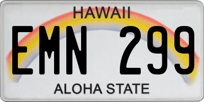 HI license plate EMN299