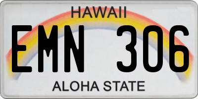 HI license plate EMN306