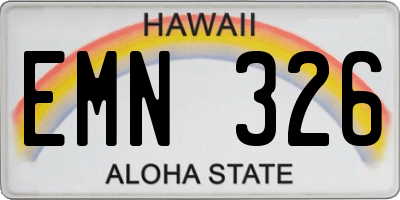 HI license plate EMN326