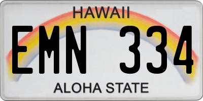 HI license plate EMN334