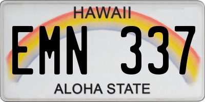 HI license plate EMN337