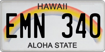 HI license plate EMN340
