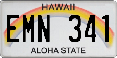 HI license plate EMN341