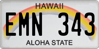 HI license plate EMN343