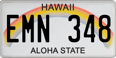 HI license plate EMN348