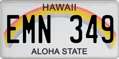 HI license plate EMN349