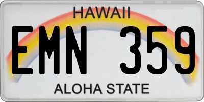 HI license plate EMN359