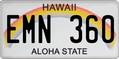 HI license plate EMN360