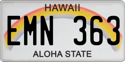 HI license plate EMN363