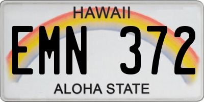 HI license plate EMN372