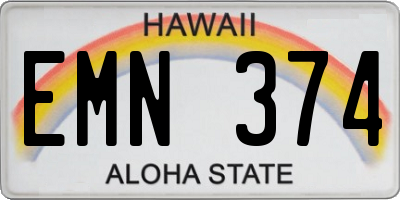 HI license plate EMN374