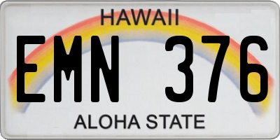 HI license plate EMN376