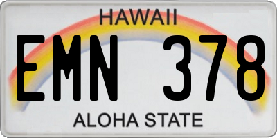 HI license plate EMN378