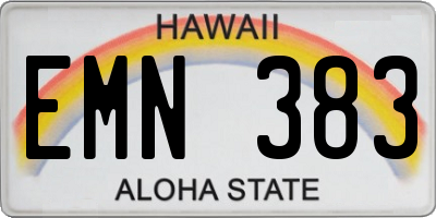 HI license plate EMN383