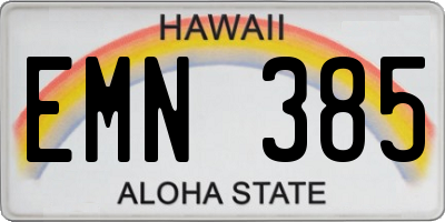 HI license plate EMN385
