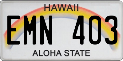 HI license plate EMN403