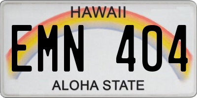 HI license plate EMN404