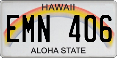HI license plate EMN406