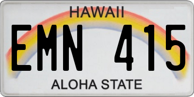 HI license plate EMN415