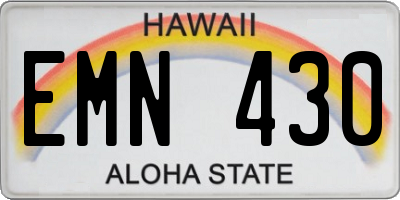 HI license plate EMN430