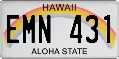 HI license plate EMN431