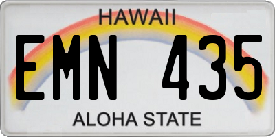 HI license plate EMN435