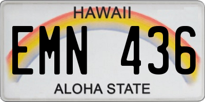HI license plate EMN436