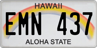 HI license plate EMN437