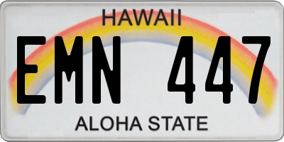 HI license plate EMN447