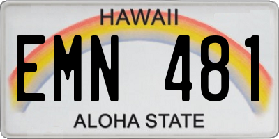 HI license plate EMN481