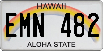 HI license plate EMN482