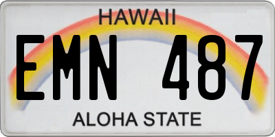 HI license plate EMN487