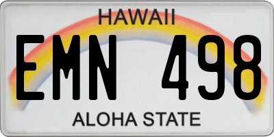 HI license plate EMN498