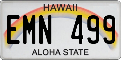 HI license plate EMN499