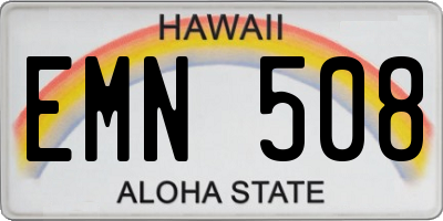 HI license plate EMN508