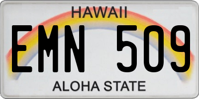 HI license plate EMN509