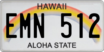 HI license plate EMN512