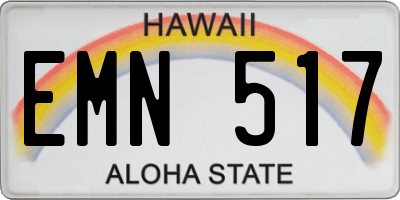 HI license plate EMN517