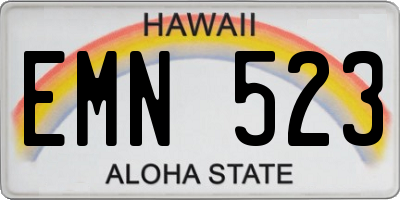 HI license plate EMN523