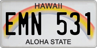 HI license plate EMN531