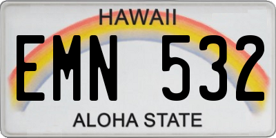 HI license plate EMN532