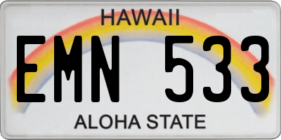 HI license plate EMN533