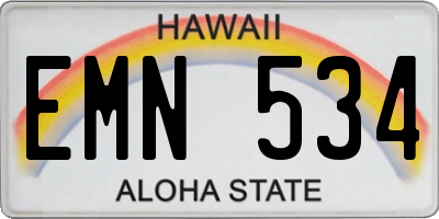 HI license plate EMN534