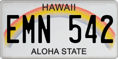 HI license plate EMN542